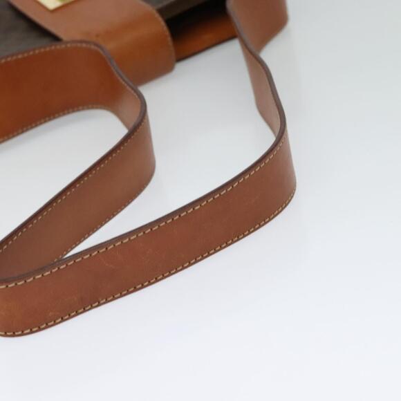 CELINE Macadam Canvas Shoulder Bag Pvc Leather Brown Gold - Picture 7 of 13